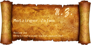 Metzinger Zelma névjegykártya